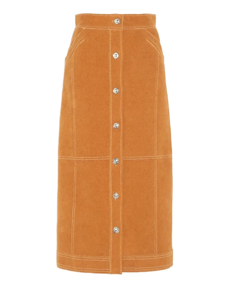 Barrie button-fastening midi skirt - Braun Braun
