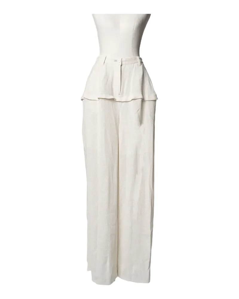 Muller of Yoshiokubo Mesh peplum trousers - Nude Nude