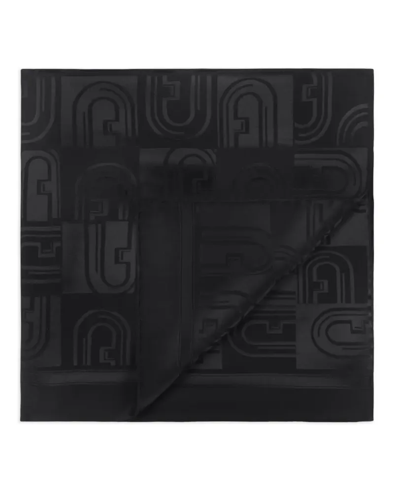 Furla Schal mit Monogramm - Schwarz Schwarz
