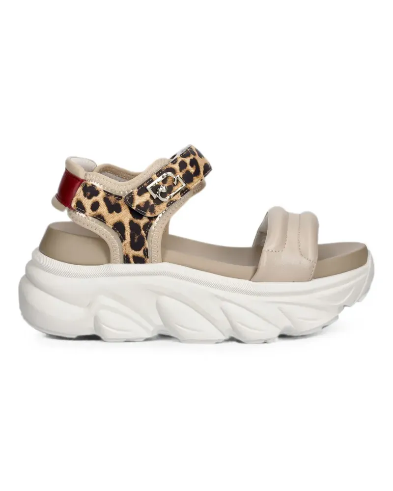 Liu Jo leopard-print chunky-sole sandals - Nude Nude