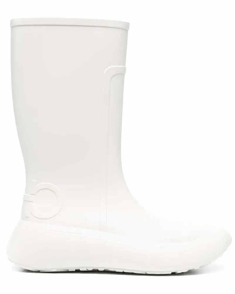 Ferragamo Gummistiefel mit Logo-Prägung - Weiß Weiß