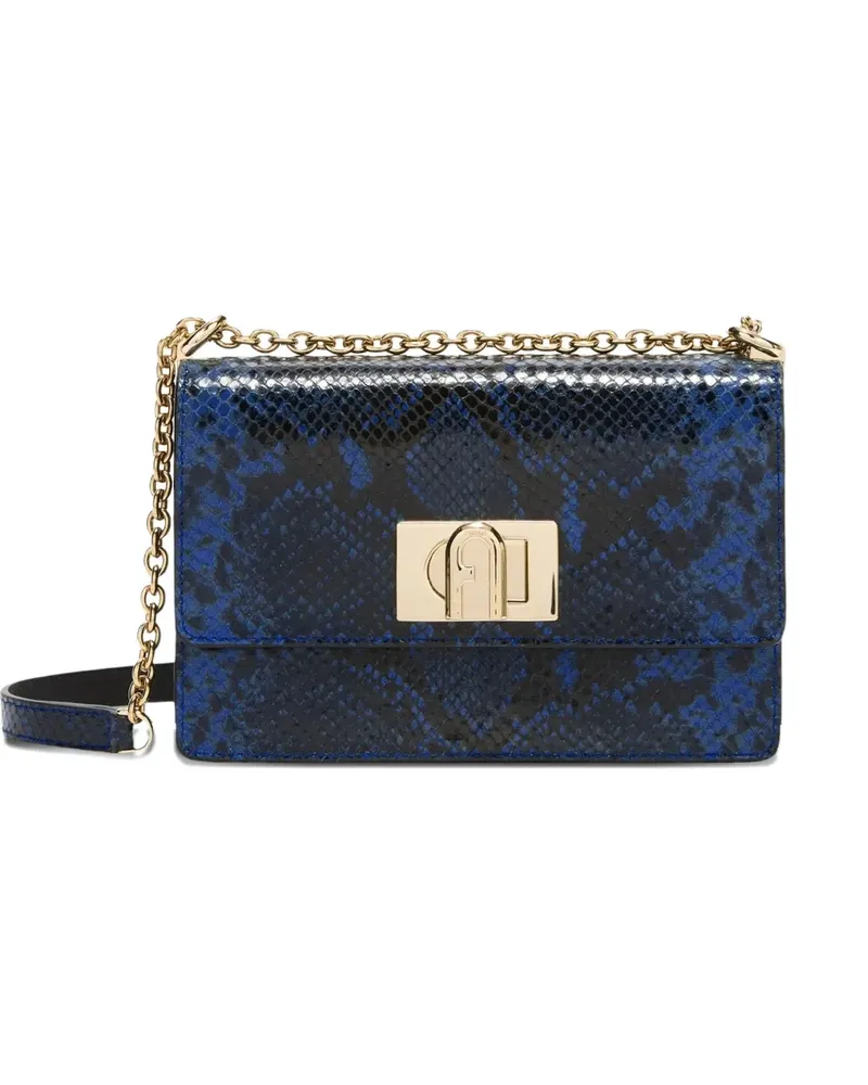 Furla Mini 1927 Umhängetasche mit Animal-Print - Blau Blau