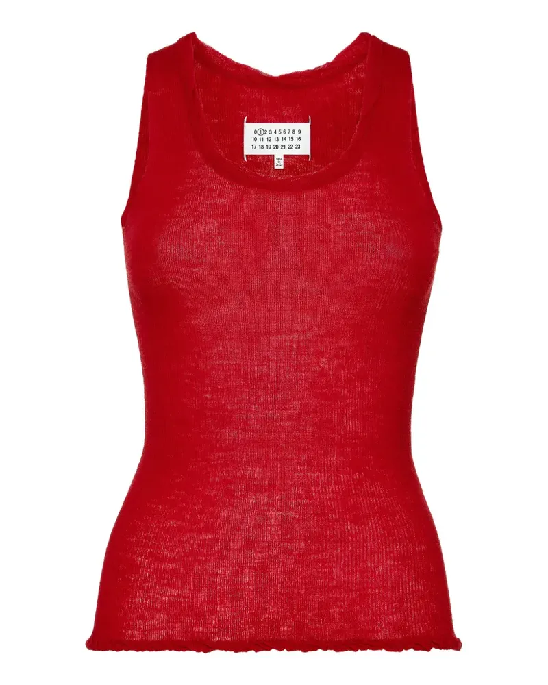 Maison Margiela twist-neck knitted vest top - Rot Rot