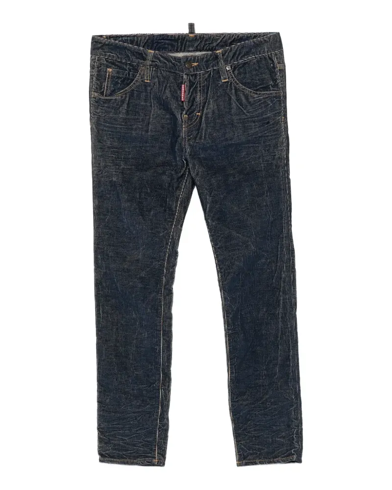 Dsquared2 whiskered logo-tag jeans - Blau Blau