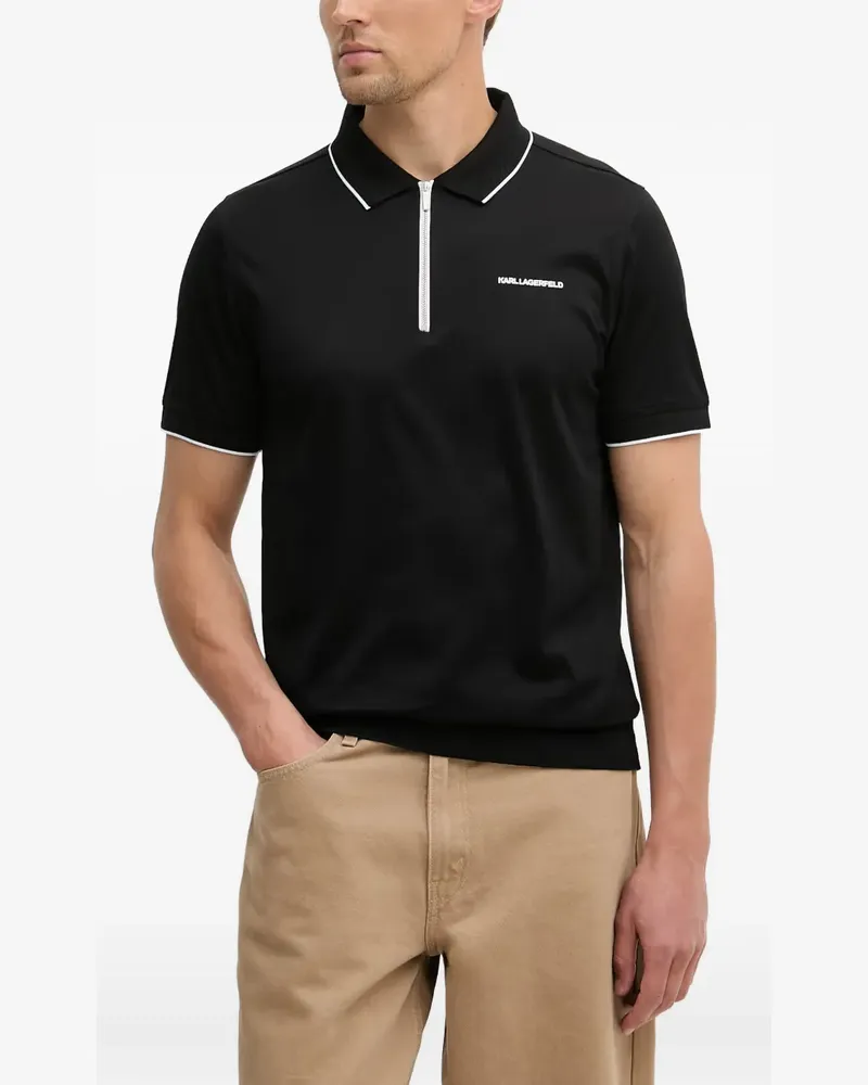 Karl Lagerfeld Poloshirt mit Logo-Print - Schwarz Schwarz