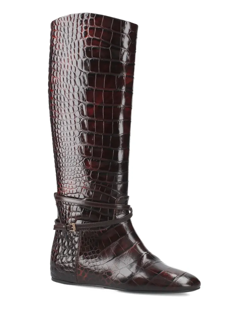 Premiata croc-embossed buckle boots - Braun Braun