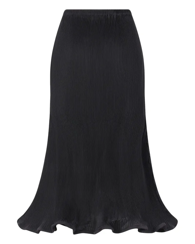 Melitta Baumeister Pliseerock mit Zipfelsaum - Schwarz Schwarz