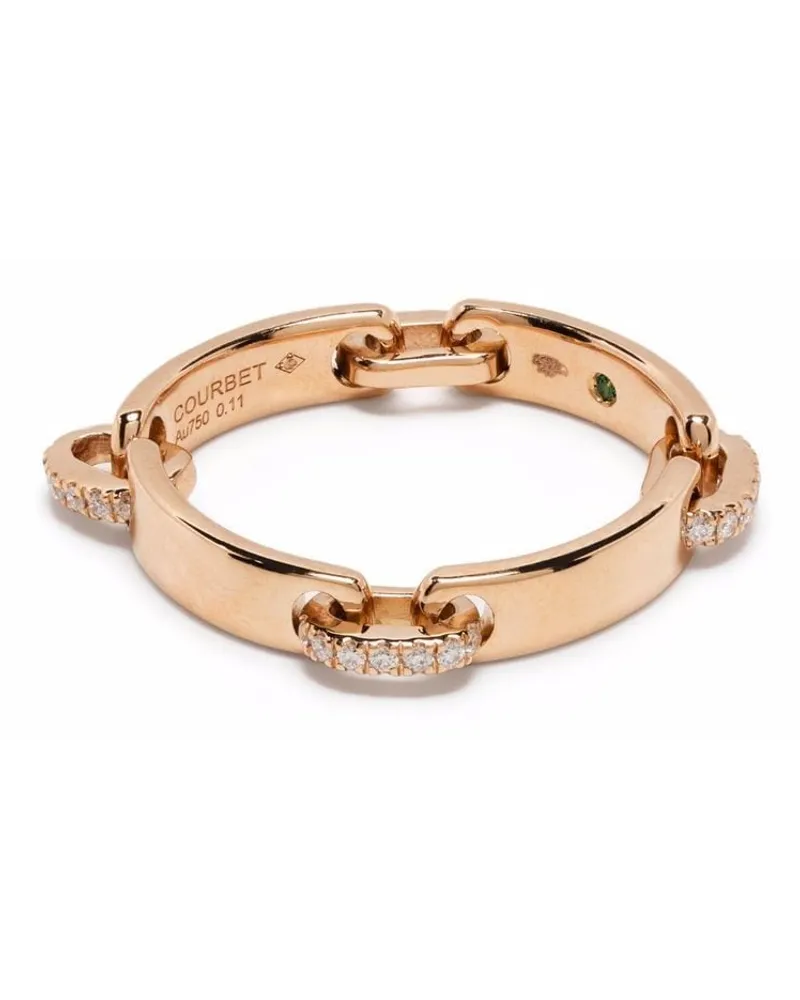 COURBET CELESTE Ring aus 18kt recyceltem Rotgold mit synthetischem Diamant - Rosa Rosa