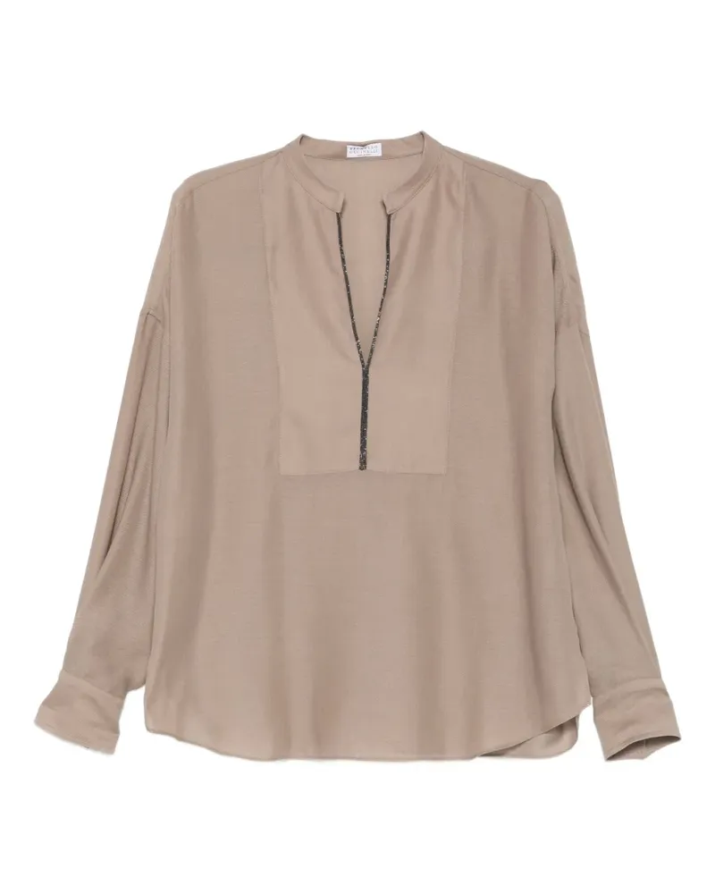 Brunello Cucinelli Hemd mit Schmucksteinen - Braun Braun