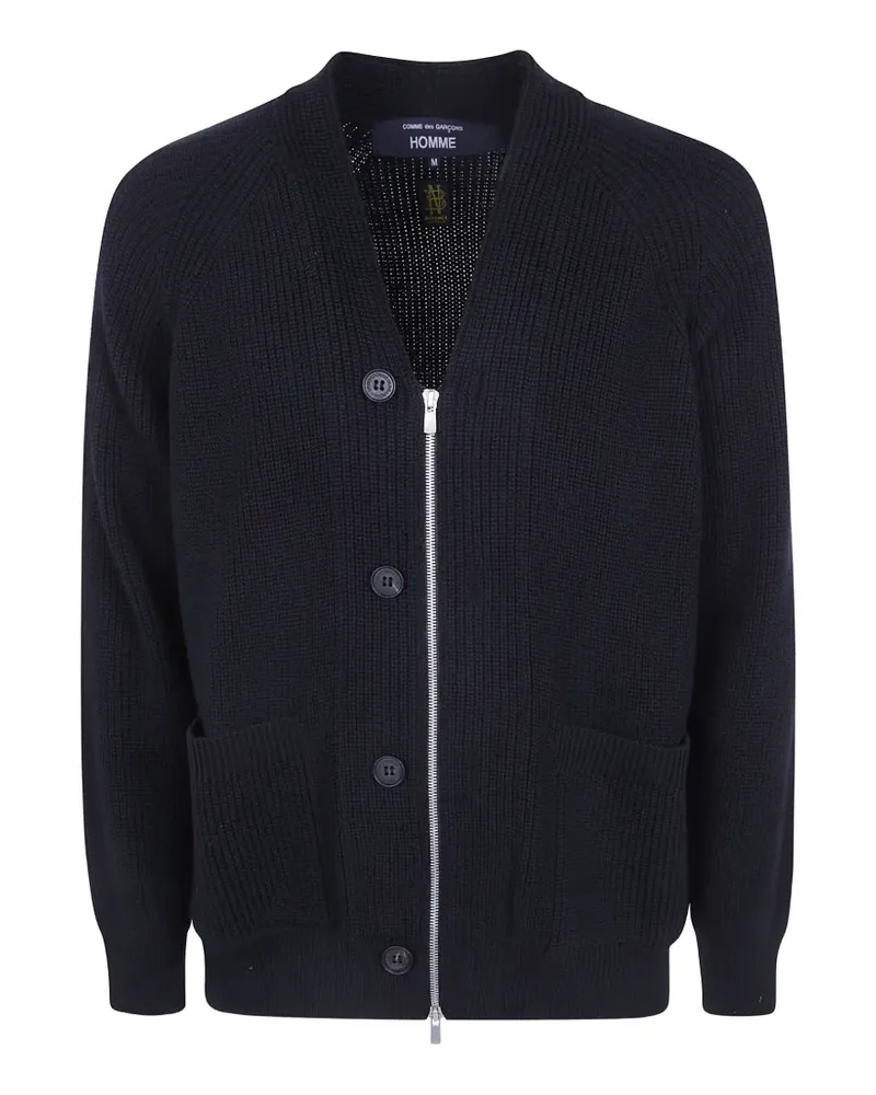 Comme des Garçons ribbed-knit zip-up cardigan - Schwarz Schwarz