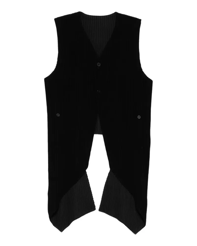 Issey Miyake Tuxedo Pleats vest - Schwarz Schwarz