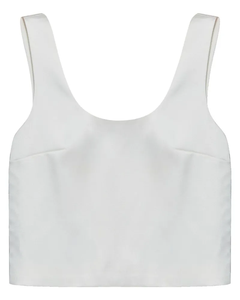 Self-Portrait Top aus Satin - Weiß Weiß