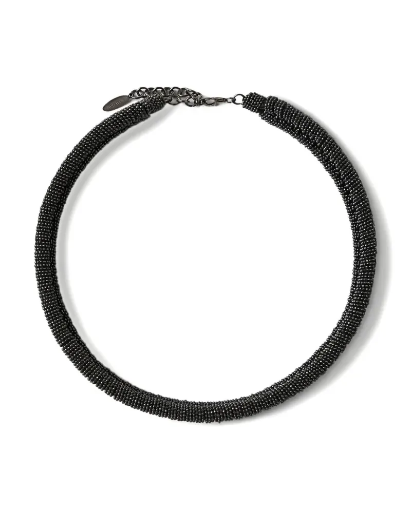 Brunello Cucinelli beaded choker necklace - Schwarz Schwarz