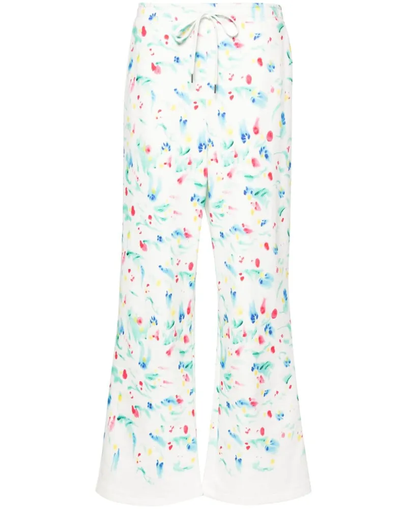 Marni Jogginghose mit Blumen-Print - Weiß Weiß