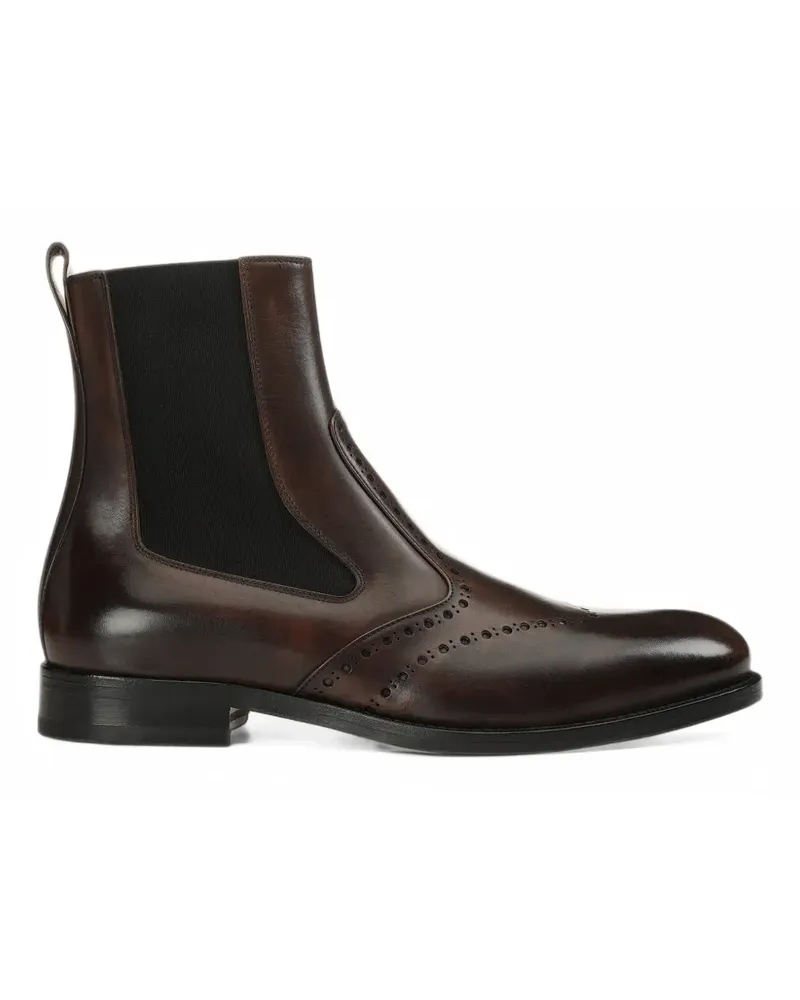 Sergio Rossi Delft brogue-detail Chelsea boots - Braun Braun