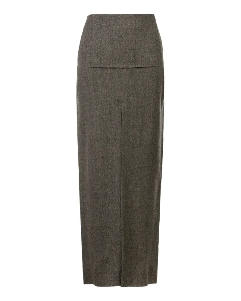 Rick Owens high-waisted slit-detail midi skirt - Grau Grau