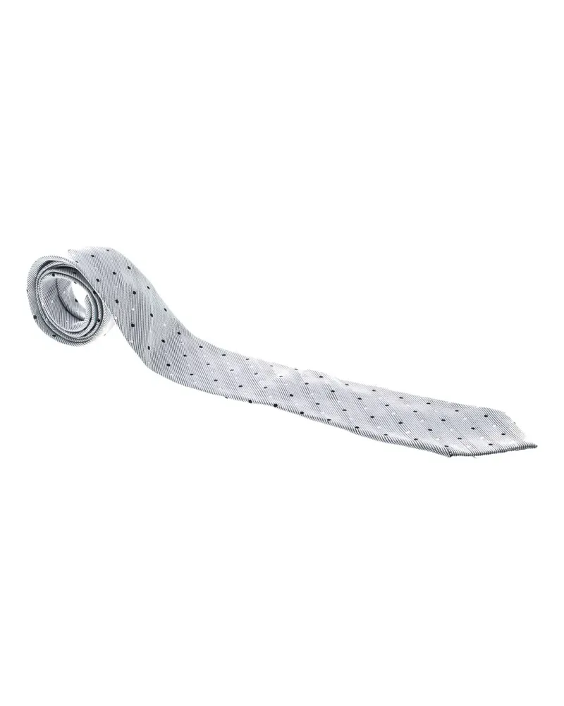 HUGO BOSS Jacquard-Krawatte mit Polka Dots - Grau Grau