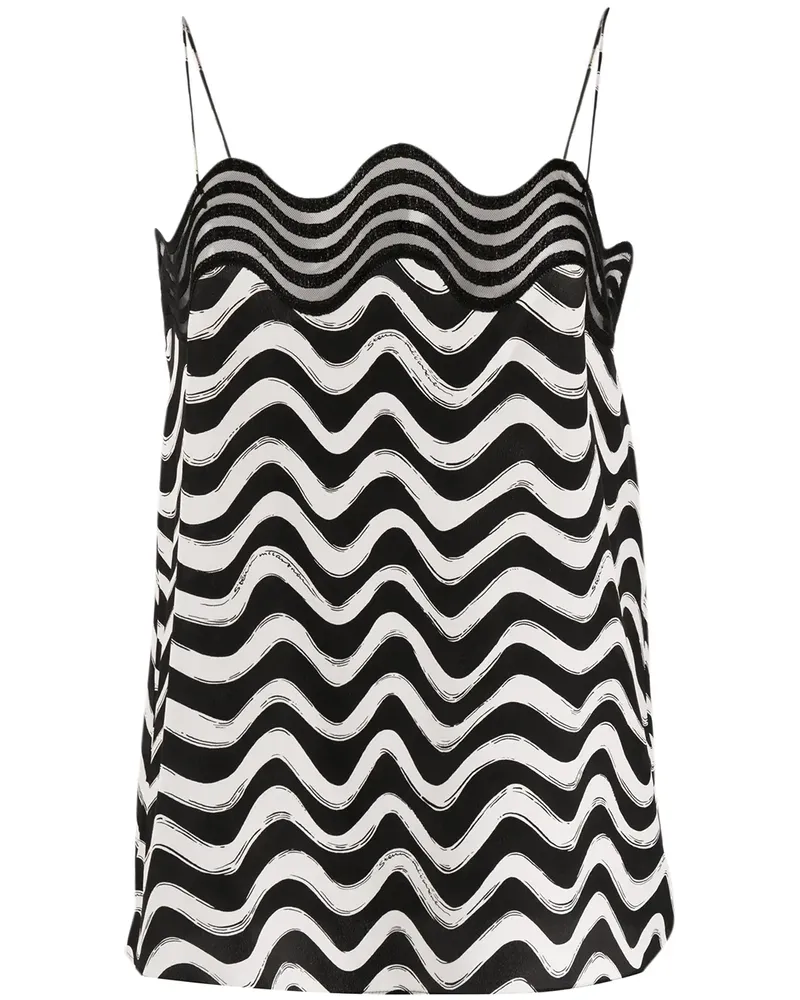 Stella McCartney Top aus Seide - Schwarz Schwarz
