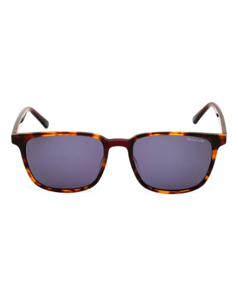 Gant tortoiseshell-effect rectangle-frame sunglasses - Braun Braun