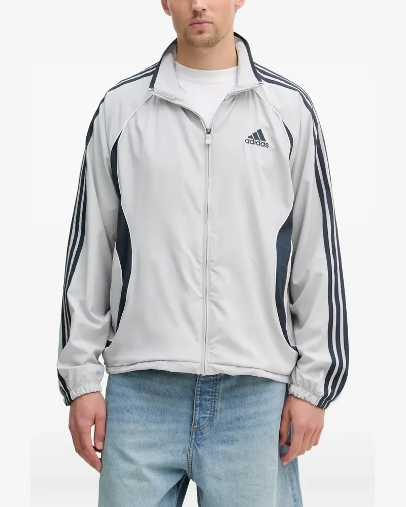 adidas Teamgeist Adicolor logo-embroidered stripe-detail jacket - Grau Grau