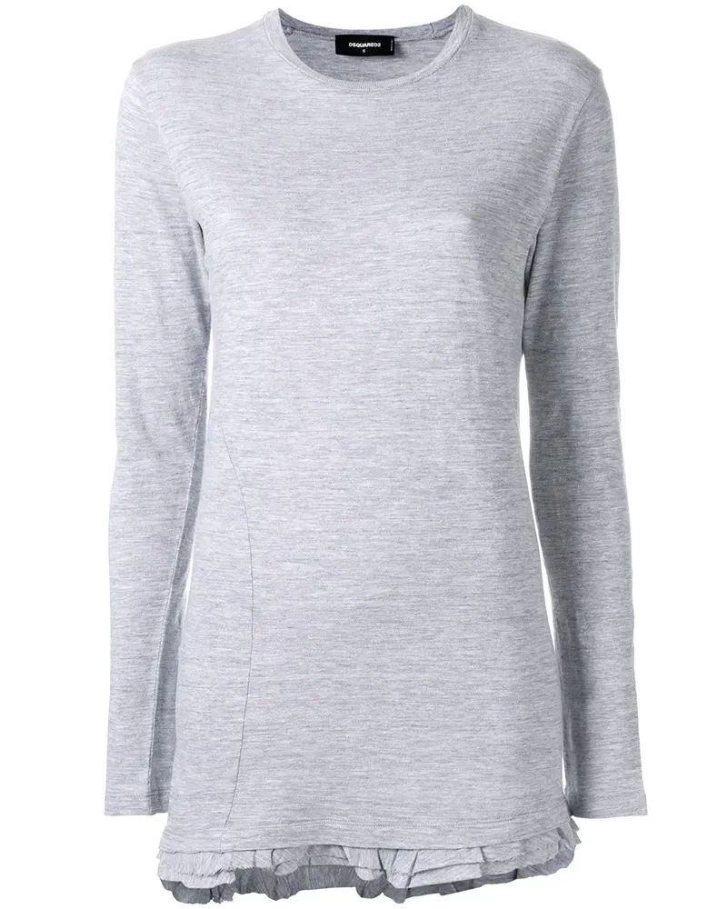 Dsquared2 Langarmshirt mit rundem Ausschnitt - Grau Grau
