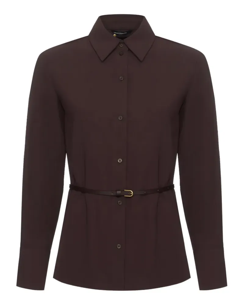 Armani Exchange belted long-sleeve shirt - Braun Braun