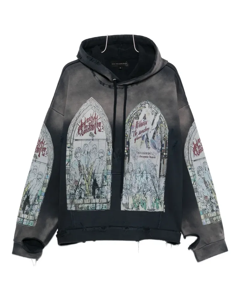 WHO DECIDES WAR kangaroo-pocket hoodie - Grau Grau