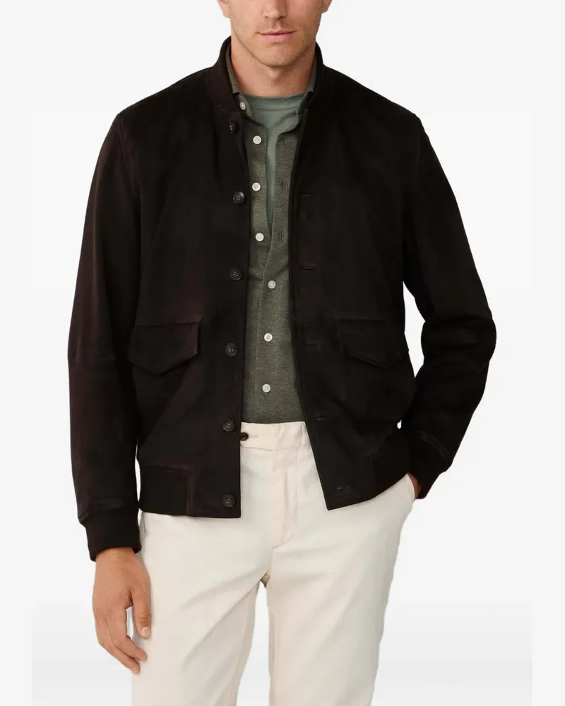 Hackett Jacke aus Wildleder mit Knöpfen - Braun Braun