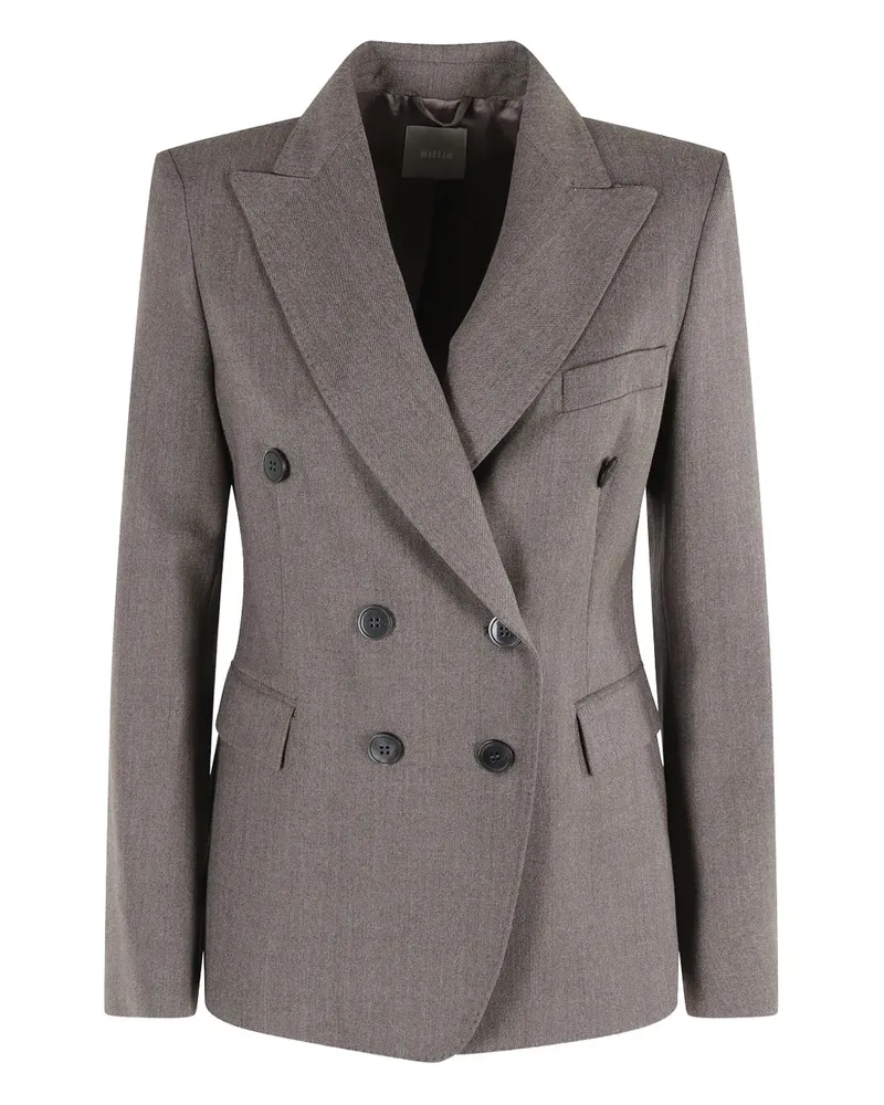 KILTIE double-breasted herringbone jacket - Grau Grau