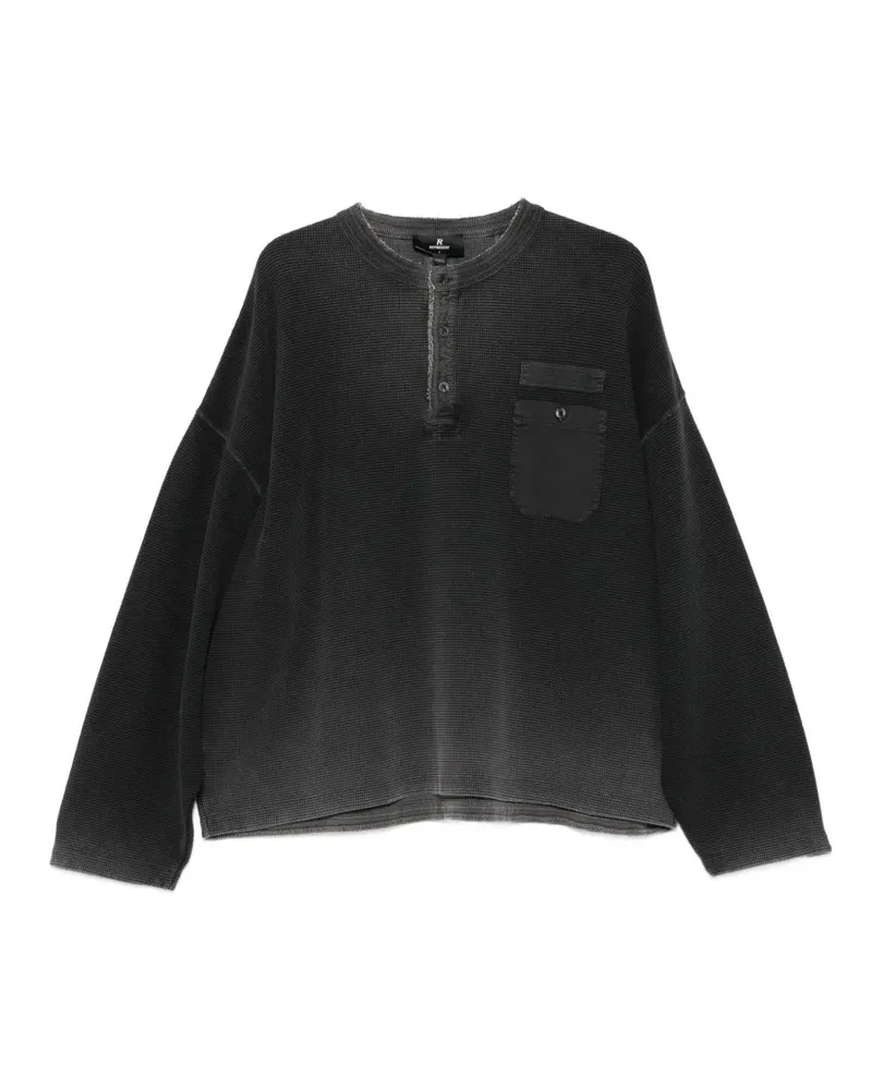 REPRESENT Sweatshirt mit Waffelstrick-Muster - Schwarz Schwarz