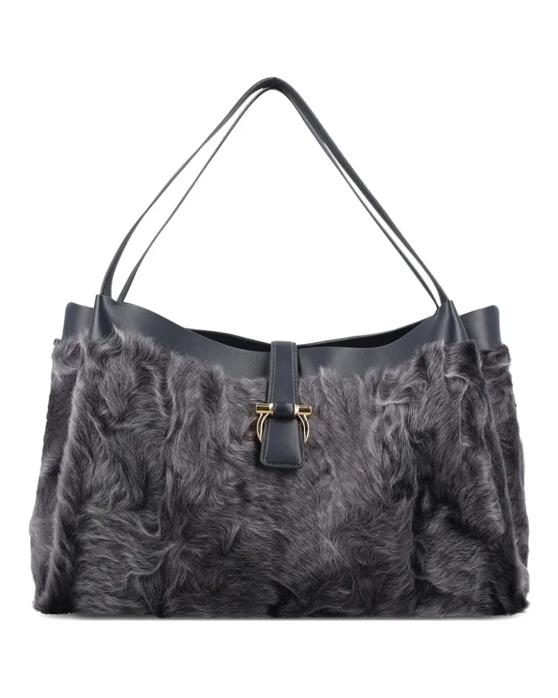 Ferragamo Tote Bag mit Pelzeinsätzen - Grau Grau