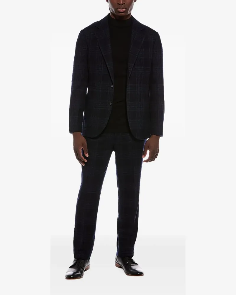 Brunello Cucinelli check-pattern single-breasted suit - Blau Blau