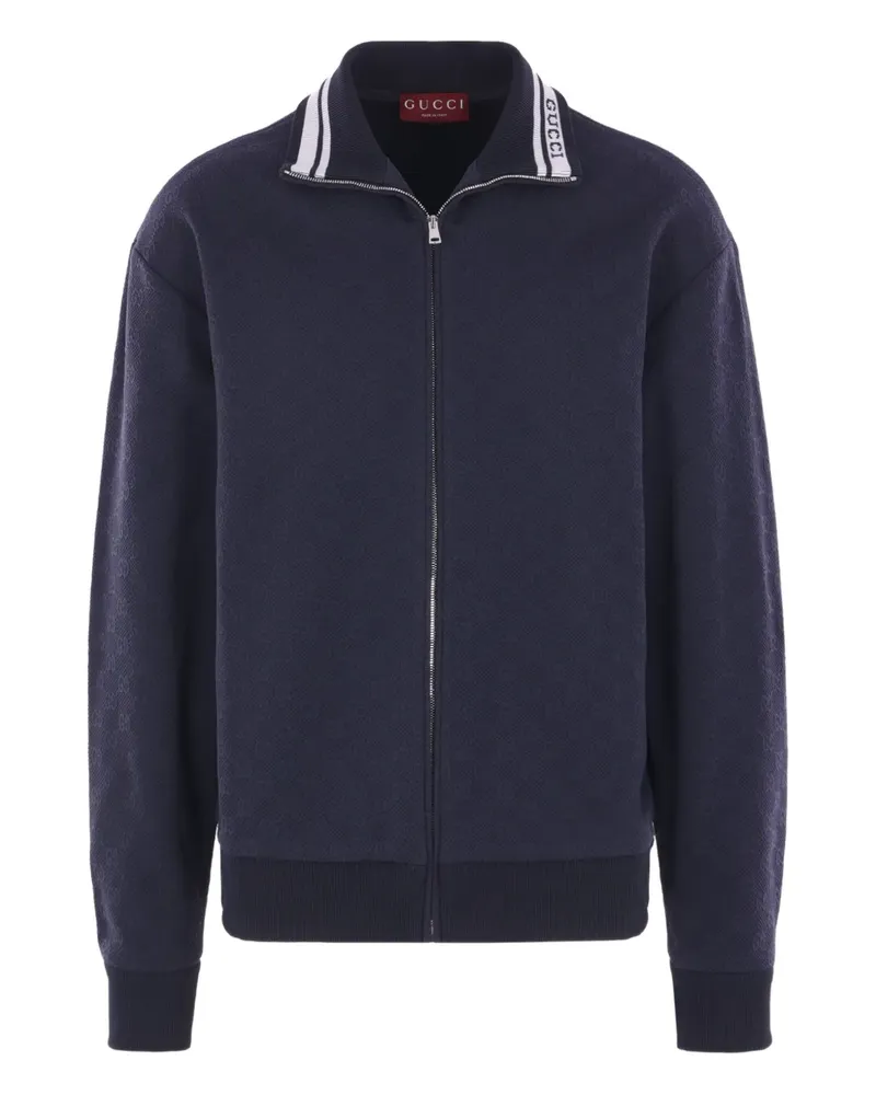 Gucci Sweatshirtjacke mit GG-Muster - Blau Blau