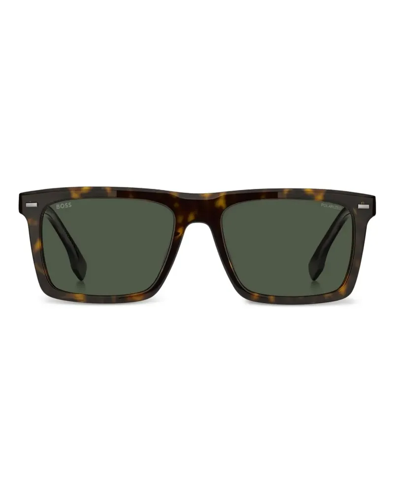HUGO BOSS Sonnenbrille mit eckigem Gestell - Schwarz Schwarz