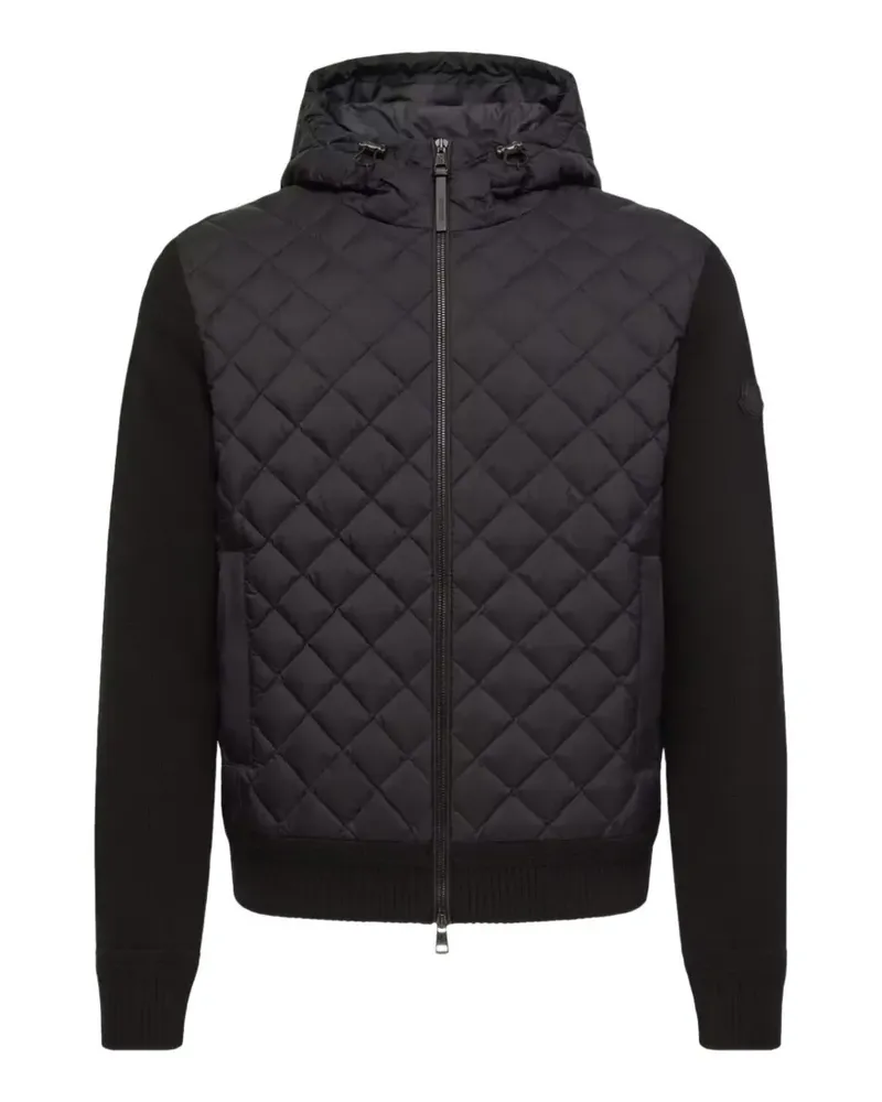 Moncler quilted drawstring-hood sweater - Schwarz Schwarz