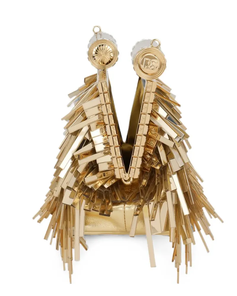 Dolce & Gabbana Mordore Clutch mit Fransen - Gold Gold