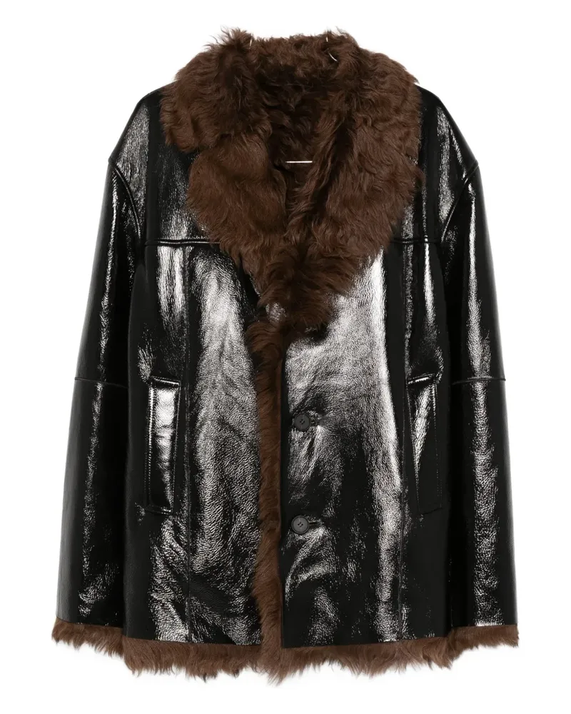 Diesel Jacke mit Pelzkragen - Schwarz Schwarz