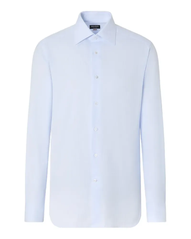 Ermenegildo Zegna Hemd mit Mikro-Karomuster - Blau Blau