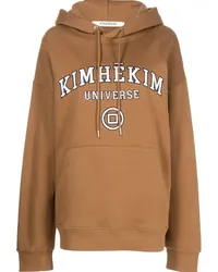 KIMHEKIM Hoodie mit Logo-Stickerei Braun