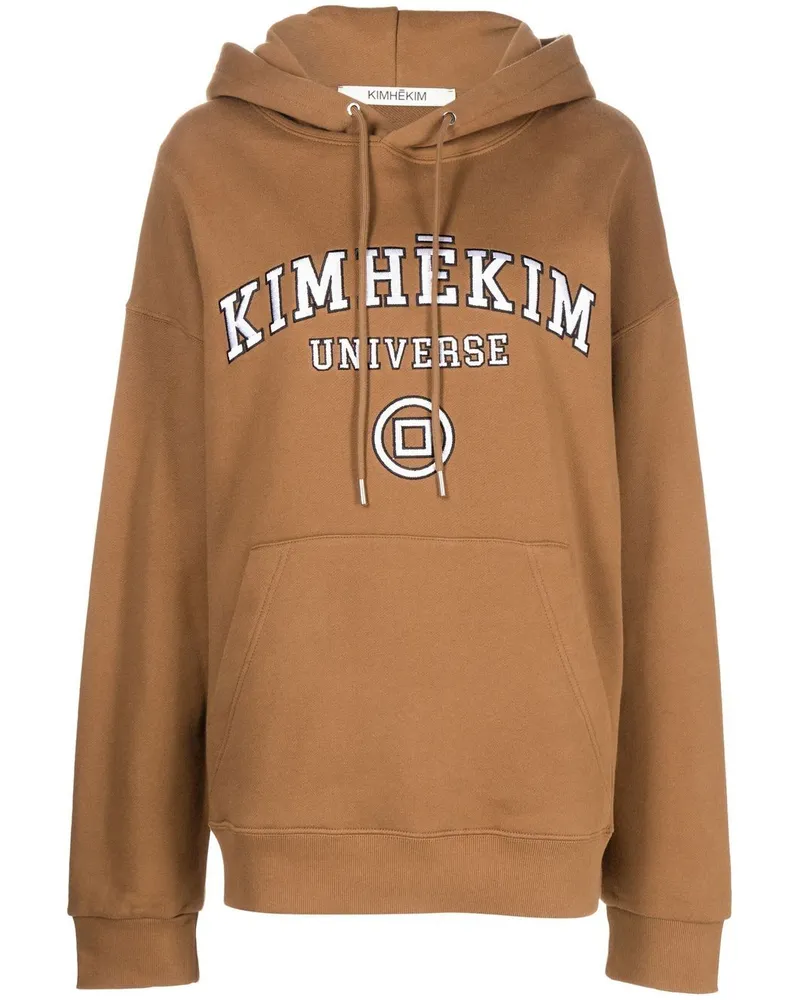 KIMHEKIM Hoodie mit Logo-Stickerei Braun