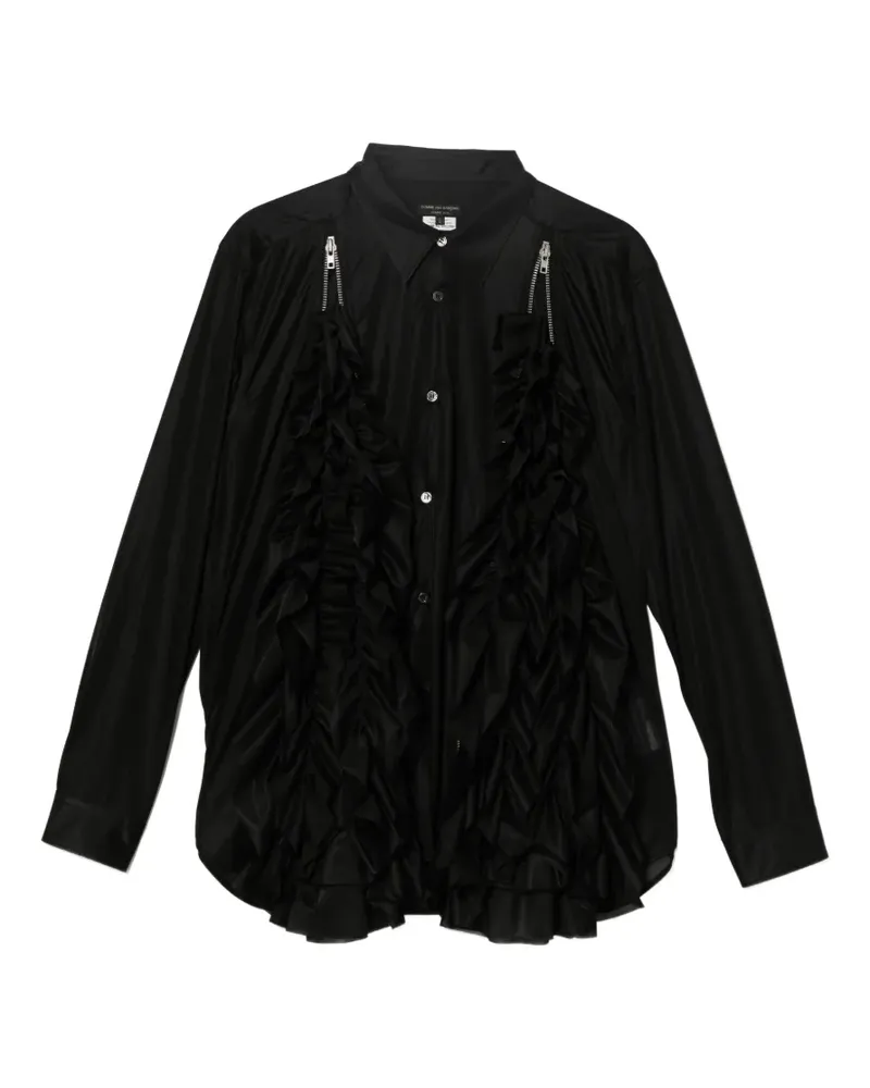 Comme des Garçons Gerüschtes Hemd - Schwarz Schwarz