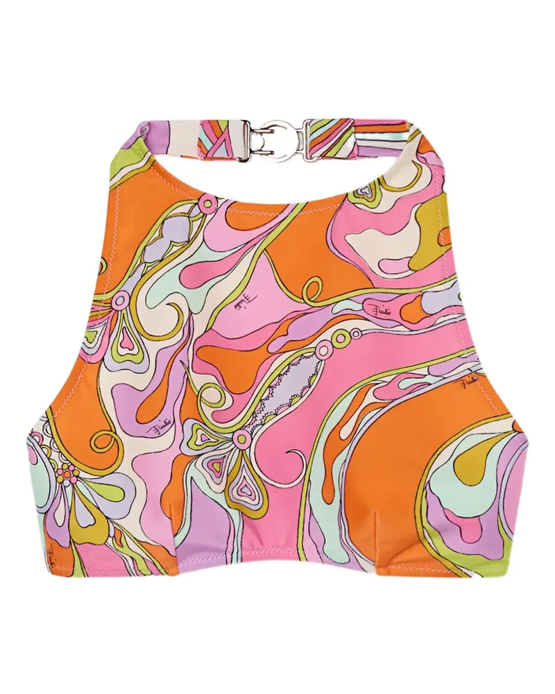 Emilio Pucci Orchidee-print bikini top - Rosa Rosa