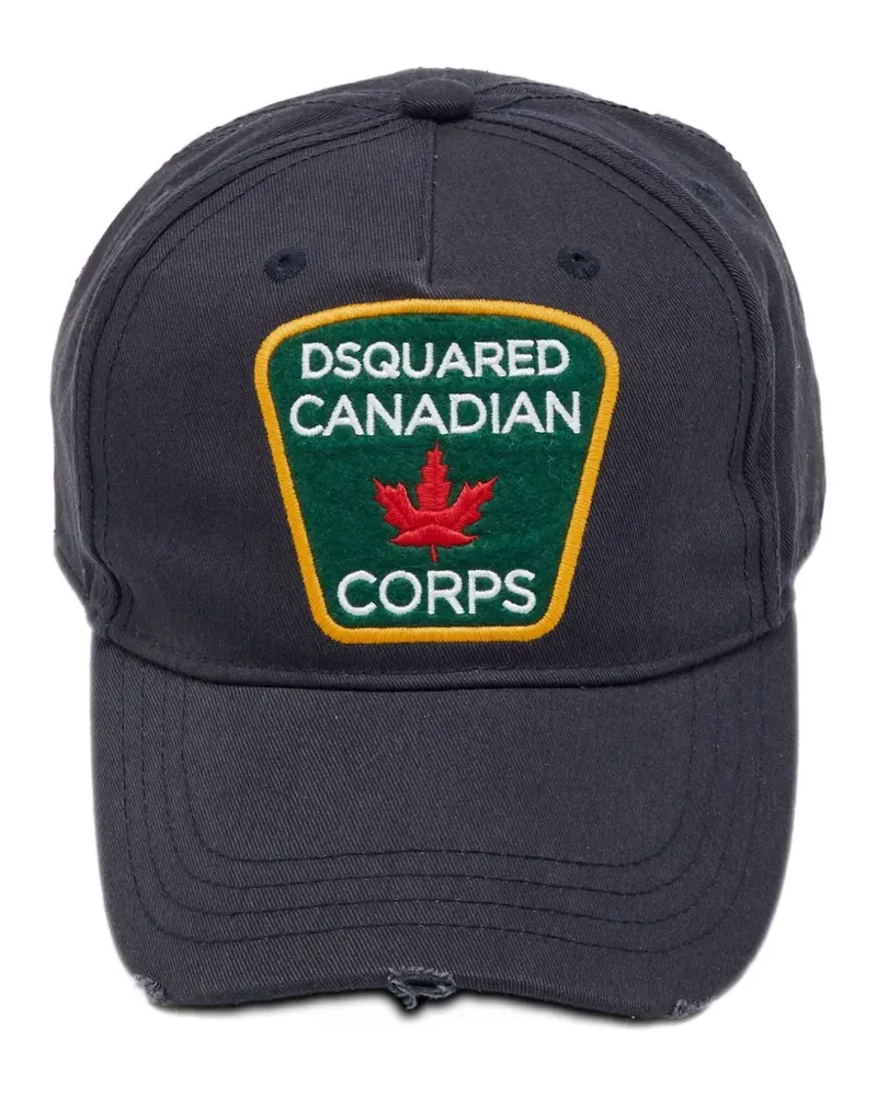 Dsquared2 Canadian Corps canvas baseball cap - Blau Blau