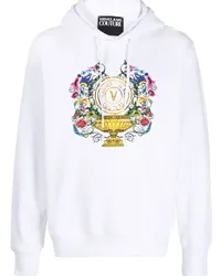 Versace Jeans Hoodie mit Logo-Print Weiß