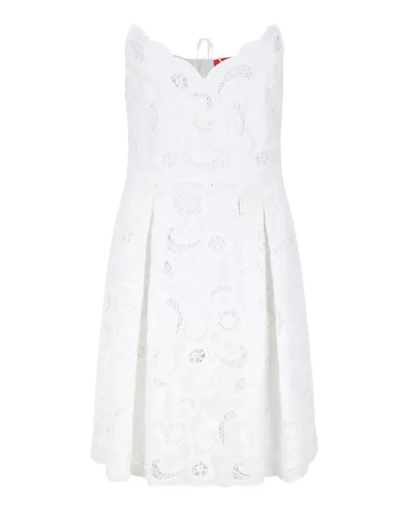 ..,merci scallop-edge floral-lace mini dress - Weiß Weiß