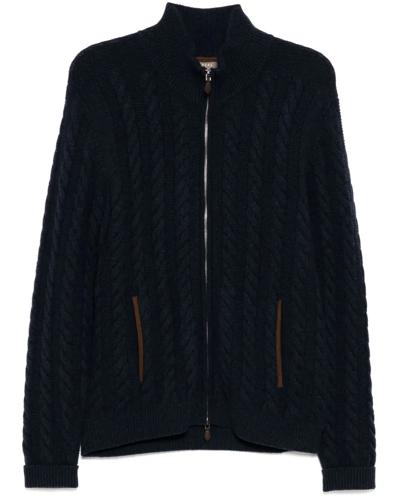 N.Peal Richmond Cable Pullover - Blau Blau