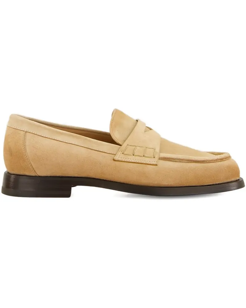Santoni Penny-Loafer aus Wildleder - Nude Nude