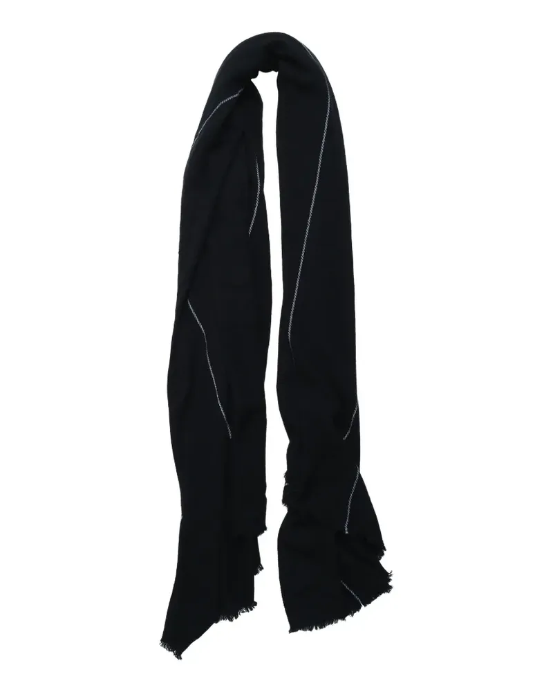 Comme des Garçons x William Welstead striped frayed scarf - Schwarz Schwarz