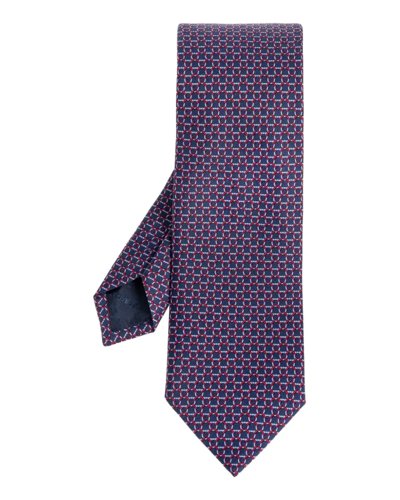 Ferragamo Link Seidenkrawatte mit Print - Blau Blau