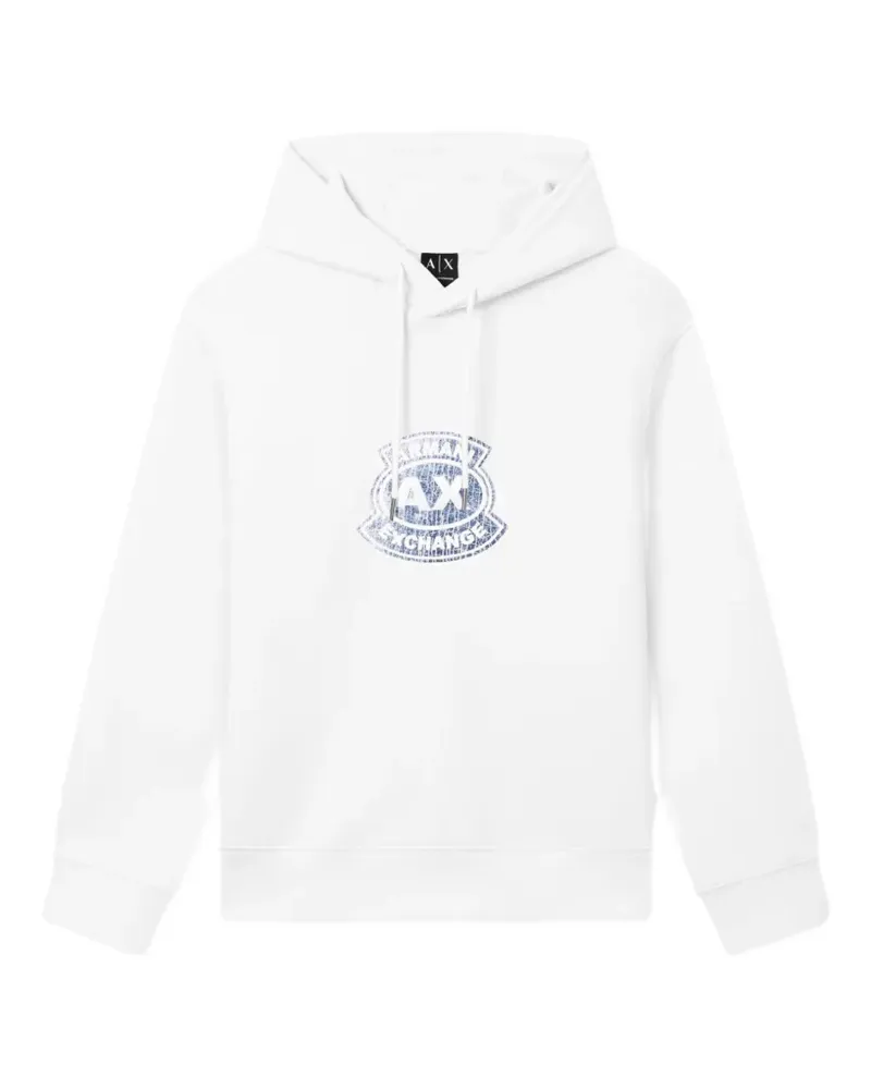 Armani Exchange logo-print hoodie - Weiß Weiß